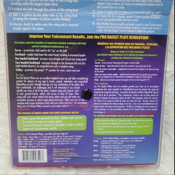 New in Packaging Pro Racket Plates Tennis & Squash Training Aid Device 3 Weights - Picture 3 of 4